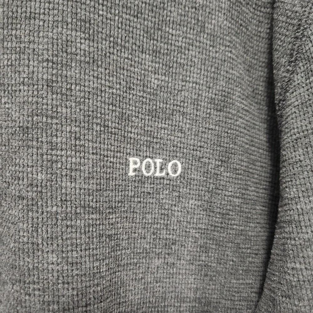 Polo Ralph Lauren Men 2XL Gray Waffle Knit Thermal Sleepwear Shirt Pony Pullover